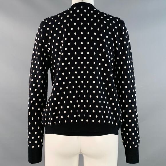 ESCADA Size M Black White Viscose Blend Polka Dot 2 Piece Cardigan Set - Picture 3 of 16